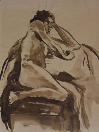 Sepia wash drawing, 1983 , 19x25